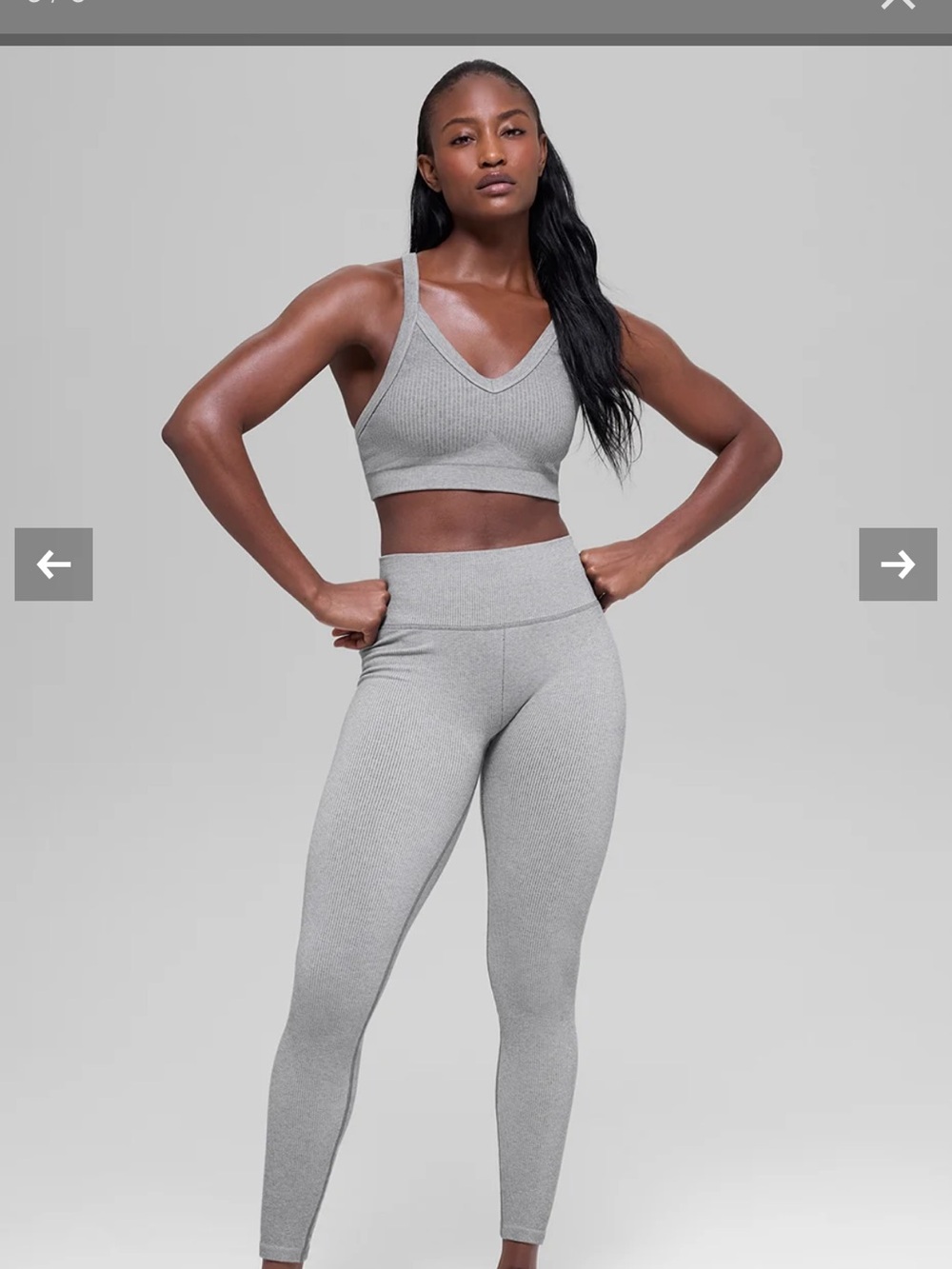 NWT Alo Seamless High Waist Two Tone Ribbed Leggings/ Gray/ Large
